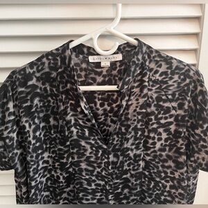 Loyal Hana Black and Gray Maternity Leopard Print Dress